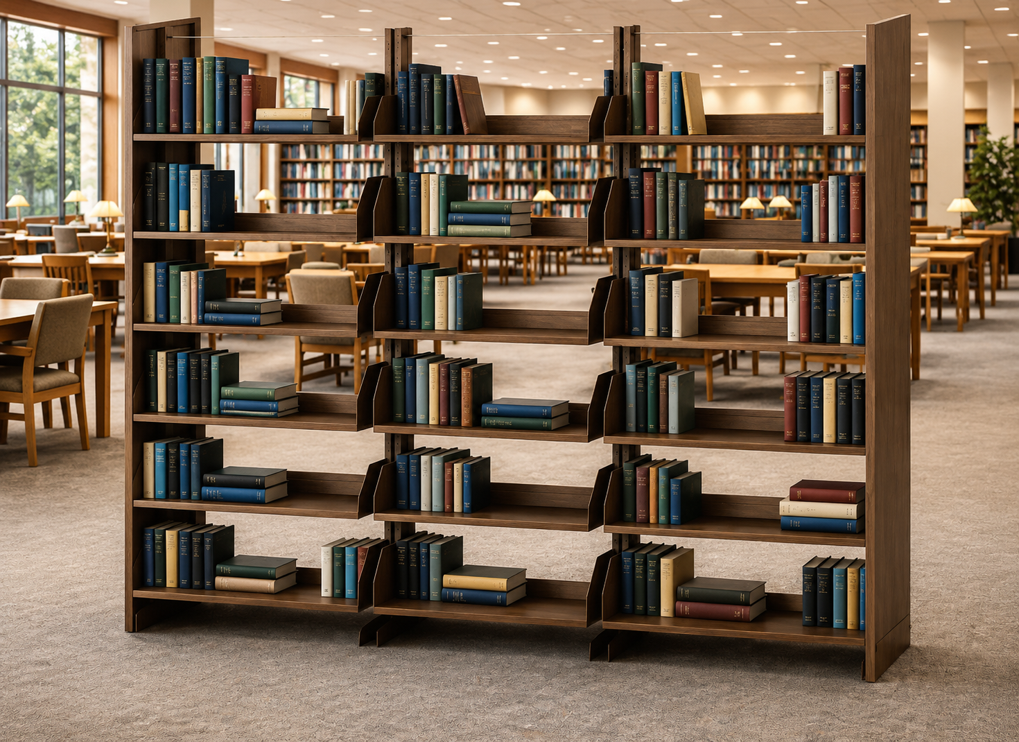 Open Shelving Rack (Double-Sided Metal Frame) — Library Furniture, Zumax